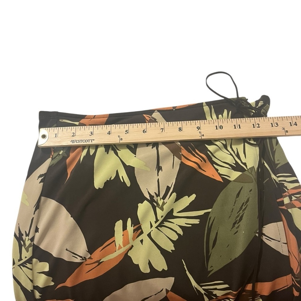 BCBGMAXAZRIA Tropical Leaf Print Skirt XS | Resort Core Vacation Stretch Mini - Picture 6 of 8